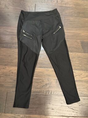 Gottex Black Athletic Leggings with Zip Pockets